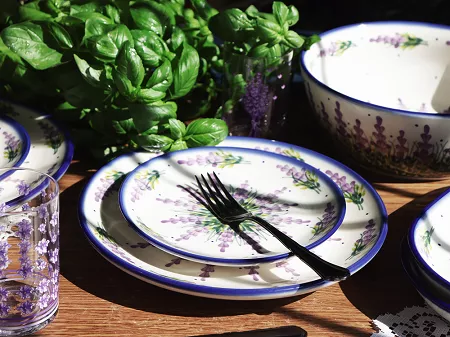 Serwis obiadowy na 6 osób (21el.) Bolesławiec - Lawendowy Zakątek