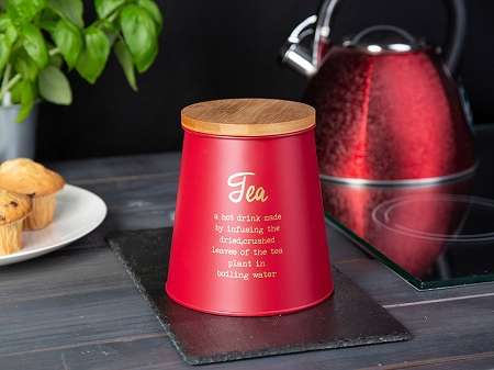 Puszka z pokrywką 14 cm L Altom Design - Tea Czerwona 07.PUSZ.8370