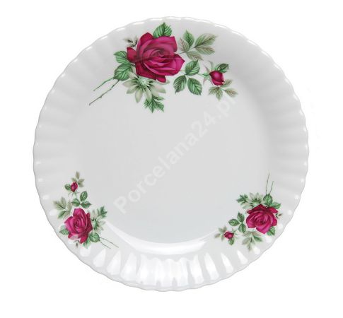 Talerz płytki 24 cm Chodzież - Iwona B826 BORDOWA RÓŻA Talerz płytki 24 cm Chodzież - Iwona B826 BORDOWA RÓŻA