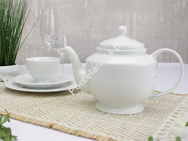 Garnitur do herbaty na 6 osób (21 el.) Bogucice - Minos White 1140 Garnitur do herbaty na 6 osób (21 el.) Bogucice - Minos White 1140