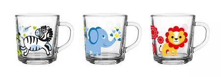 Kpl. kubków 250 ml (3 szt.) GLASMARK - Szymek Zwierzęta 4G.09-0250-40085