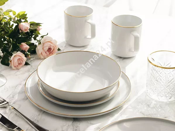 Serwis obiadowo - herbaciany na 6 osób (24 el.) Lubiana - Ankara Gold 1608C Serwis obiadowo - herbaciany na 6 osób (24 el.) Lubiana - Ankara Gold 1608C