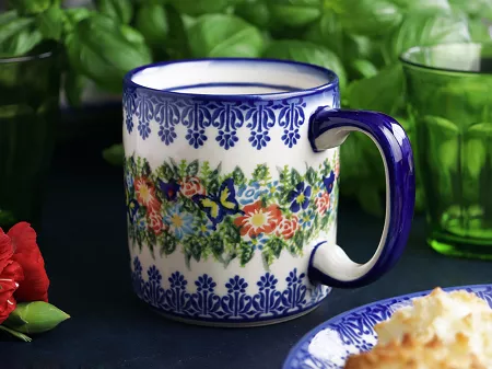 Kubek 0,4 L Bolesławiec - Kwiatowy Ogród