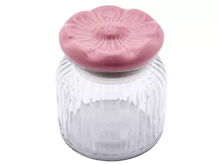 Pojemnik szklany z ceramiczną pokrywą 0,65 L Altom Design - Kwiat 07.POJ.8604