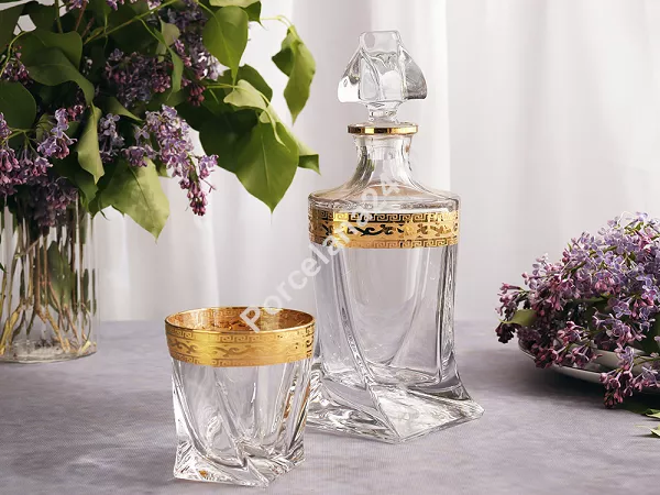 Kpl. szklanek do whisky 0,34 L (6szt.) + karafka 0,85L (1szt.) Bohemia - Quadro Rich 4SB.QUR.531859 Kpl. szklanek do whisky 0,34 L (6szt.) + karafka 0,85L (1szt.) Bohemia - Quadro Rich 4SB.QUR.531859