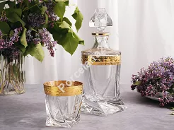 Kpl. szklanek do whisky 0,34 L (6szt.) + karafka 0,85L (1szt.) Bohemia Prestige - Quadro Rich 4SB.QUR.531859