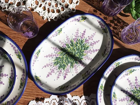 Półmisek owalny 28 cm Bolesławiec - Lawendowy Zakątek