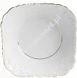 Salaterka kwadratowa 27 cm Ćmielów - Rococo 3604 ZŁOTA LINIA
