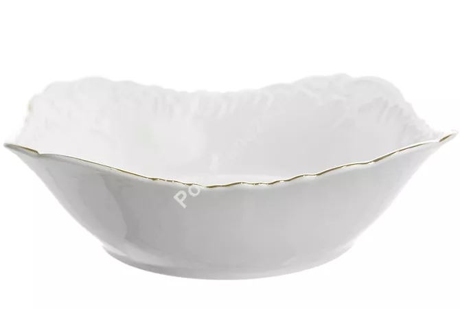 Salaterka kwadratowa 27 cm Ćmielów - Rococo 3604 ZŁOTA LINIA Salaterka kwadratowa 27 cm Ćmielów - Rococo 3604 ZŁOTA LINIA