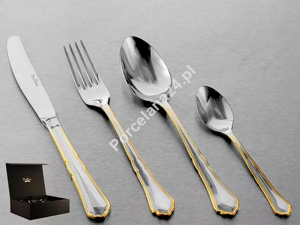 Komplet sztućców 65 cz. na 12 osób Pintinox 1929 - Settecento (3.0 mm) złocone 23.SETG.K65 Komplet sztućców 65 cz. na 12 osób Pintinox 1929 - Settecento (3.0 mm) złocone 23.SETG.K65