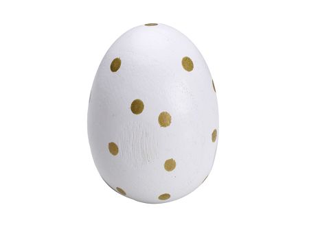 Figurka drewniana 7,5 cm Altom Design - Jajko białe kropki 07.FIG.1366
