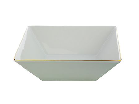 Talerz głęboki 18,5 x 18,5 cm Lubiana - Classic White Gold