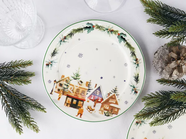 Komplet 2 talerzy deserowych 19 cm Duo - Christmas Village 15.CHV.K2TD Komplet 2 talerzy deserowych 19 cm Duo - Christmas Village 15.CHV.K2TD
