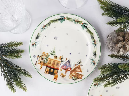 Komplet 2 talerzy deserowych 19 cm Duo - Christmas Village 15.CHV.K2TD