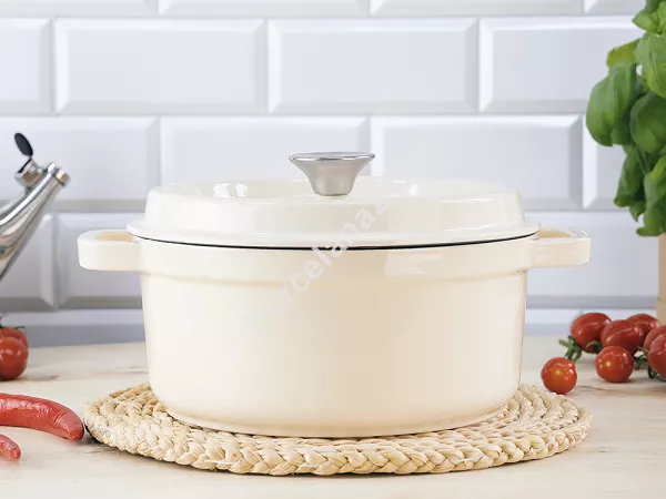 Garnek żeliwny 24 cm Nois - Tierra Kremowy 17.830362 Garnek żeliwny 24 cm Nois - Tierra Kremowy 17.830362