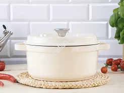 Garnek żeliwny 24 cm Nois - Tierra Kremowy 17.830362