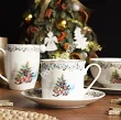 Filiżanka ze spodkiem 0,22 l / 15,5 cm Altom Design - Magia Świąt 07.CHR.1331
