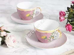 Komplet 2 filiżanek ze spodkiem 0,3 L Pip Studio - La Majorelle Pink 51.LMP.004.135