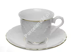 Filiżanka ze spodkiem 0,1 L / 12,5 cm Ćmielów - Rococo 3604 ZŁOTA LINIA