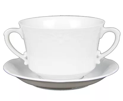 Bulionówka ze spodkiem 0,4 L / 16 cm Chodzież - Kamelia C000 Biała