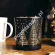 Świecznik szklany 10 cm Altom Design - Choinki czarny 07.CHR.1587