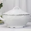 Serwis obiadowy na 12 osób (43 el.) Ćmielów - Rococo 3605 PLATYNOWA LINIA