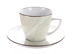 Filiżanka ze spodkiem 0,35 L / 17,5 cm Lubiana - Beata / Dorota 6630U BUDYNIOWY