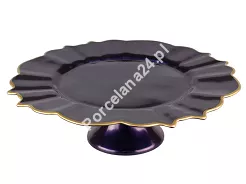Patera szklana na nodze 32 cm Villa Italia - Mathilda fioletowa AK273