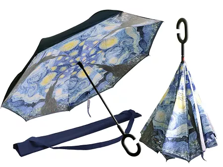 Parasol odwrotnie otwierany 80 cm Carmani - Vincent van Gogh - Gwiaździsta Noc 33.021-7251