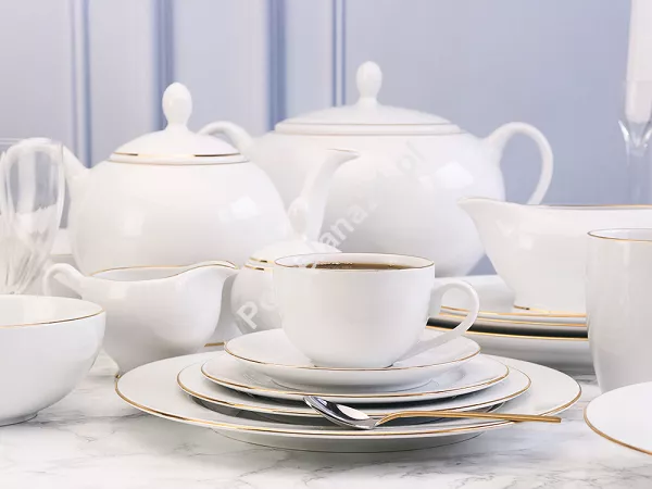 Serwis obiadowo - herbaciany na 12 osób (81 el.) Bogucice - Lolita Gold 1162 Serwis obiadowo - herbaciany na 12 osób (81 el.) Bogucice - Lolita Gold 1162