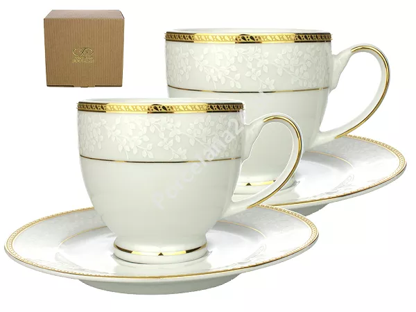 Komplet 2 filiżanek ze spodkiem 0,2 l (4 el.) Bogucice - New Hollis Gold 641F Komplet 2 filiżanek ze spodkiem 0,2 l (4 el.) Bogucice - New Hollis Gold 641F