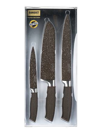 Zestaw noży (3 el.) Banquet - Premium Dark Brown 25055603 Zestaw noży (3 el.) Banquet - Premium Dark Brown 25055603