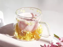 Szklanka termiczna z podwójną ścianką 0,18 L Ecarla - Hortensja Bloom Yellow 20.SZK155