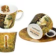 Komplet 2 filiżanek ze spodkiem do espresso 0,1 L Carmani - Gustav Klimt, Złote Łzy 33.532-0308