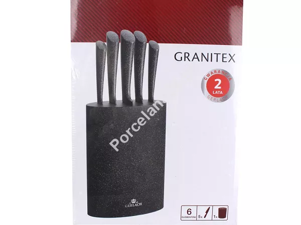 Komplet noży kuchennych (5el) w bloku Gerlach - Granitex 340M Komplet noży kuchennych (5el) w bloku Gerlach - Granitex 340M