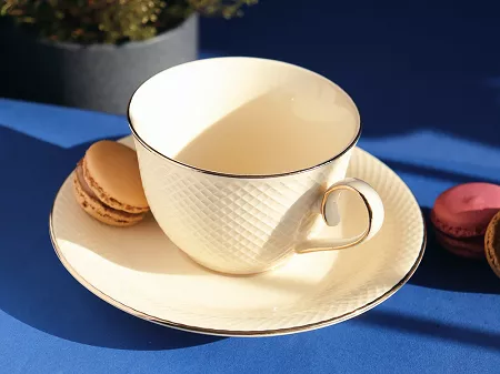 Kpl. filiżanek ze spodkiem 290 ml (2 szt.) Duo - Ecru Vesper 15.VES.K2FS