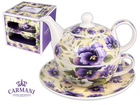 Komplet do herbaty 0,28 L (3el) Carmani - Bratki Tea for one 33.840-5101