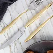 Komplet sztućców 24 cz. na 6 osób Hisar - Mercury Gold (4.0/3.0mm) złocone