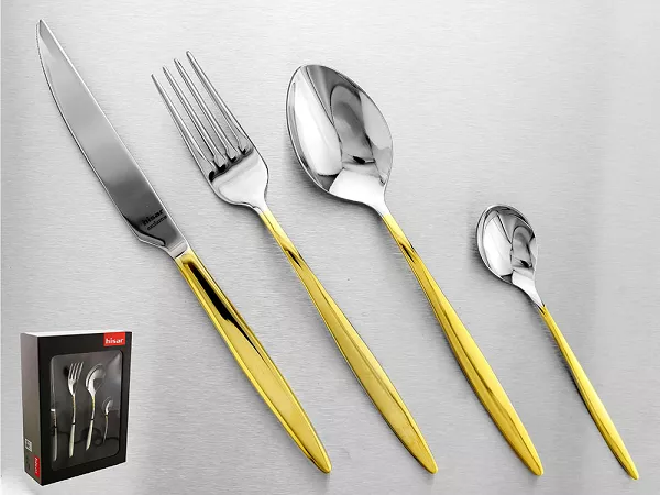 Komplet sztućców 24 cz. na 6 osób Hisar - Mercury Gold (4.0/3.0mm) złocone Komplet sztućców 24 cz. na 6 osób Hisar - Mercury Gold (4.0/3.0mm) złocone
