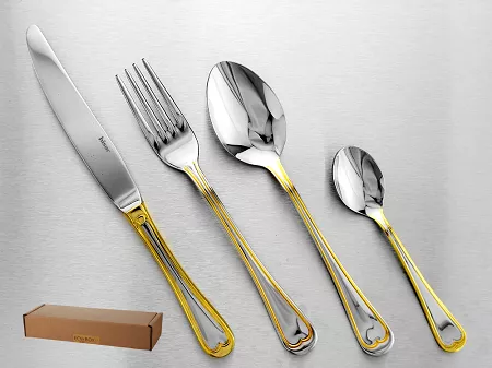 Komplet sztućców 24 cz. na 6 osób Hisar - Topkapi Gold (3.0/2.5 mm) złocone