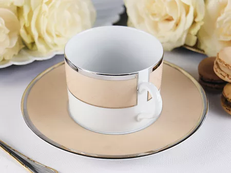 Filiżanka ze spodkiem 0,23 L / 16 cm Porcel - Ethereal Moka 10.ETM.FS23