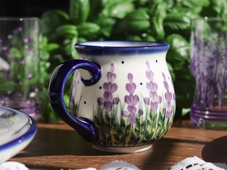 Kubek baryłka 0,3 L Bolesławiec - Lawendowy Zakątek