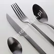 Komplet sztućców 24 cz. na 6 osób PINTINOX - Royal Black Satin (2.5 mm) 23.2KTU.7091.K24