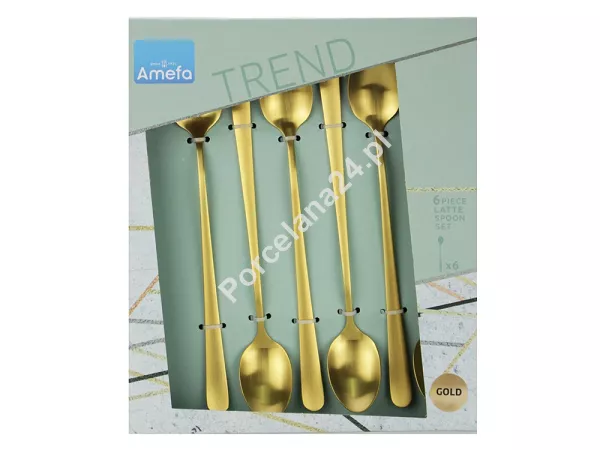 Komplet 6 szt. łyżeczek koktajlowych Amefa - AUSTIN Złote Komplet 6 szt. łyżeczek koktajlowych Amefa - AUSTIN Złote