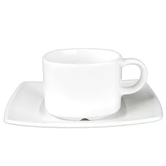 Filiżanka sztaplowana ze spodkiem 0,19 L / 15,5 cm Lubiana - Victoria biała HOTEL (nr 2806, 2815)