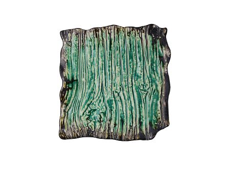 Talerz kwadratowy 21 cm Kera Ceramika - Moku Cristall Szmaragd