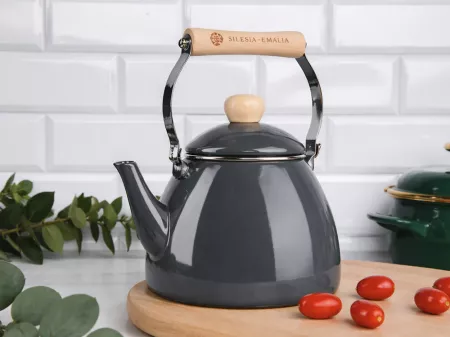 Czajnik emaliowany 2l Silesia Emalia - Lucjan szary 6.CZA.6651