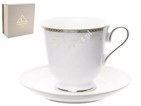 Filiżanka ze spodkiem do kawy 0,25 L / 14,5 cm Ćmielów - Astra B601 MARZENIE PLATYNOWE Gift Box Filiżanka ze spodkiem do kawy 0,25 L / 14,5 cm Ćmielów - Astra B601 MARZENIE PLATYNOWE Gift Box