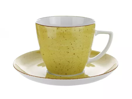 Filiżanka ze spodkiem 0,35 L / 17,5 cm Lubiana - Beata / Dorota 6630J ŻÓŁTY