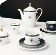 Garnitur do kawy na 6 osób (21 el.) Ćmielów - Jenny Nautilus White - Blue